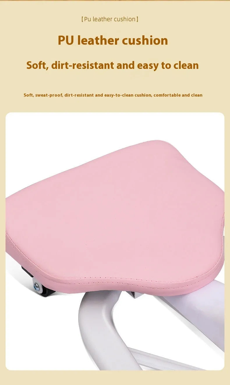 Horse leg opener stretching equipment with steel pipe frame and foam padding in pink colour