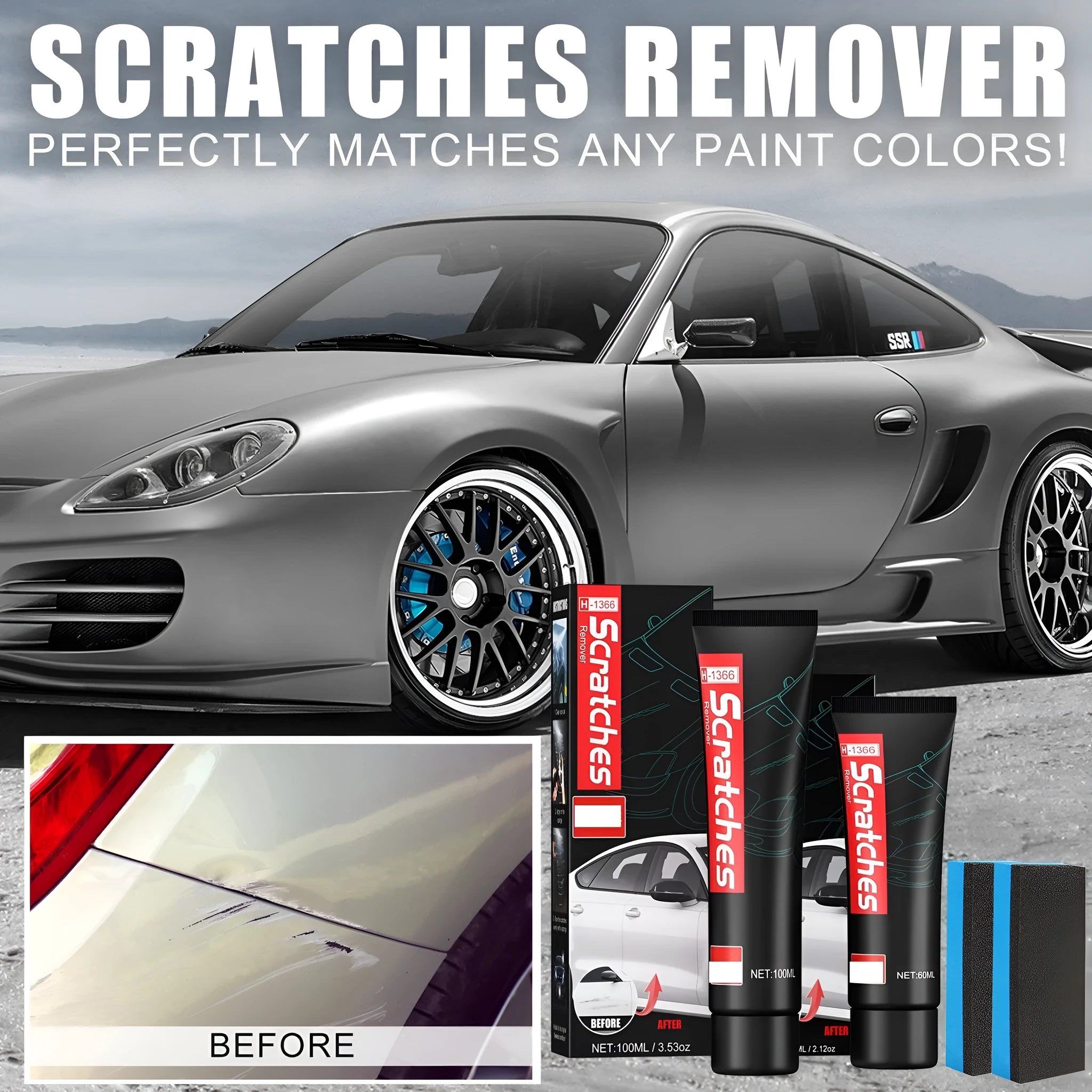 60ml tube of automotive scratch repair cream for car paint scratch removal