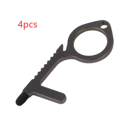 Alloy protective door opener keychain in various colours, 7.9cm in size