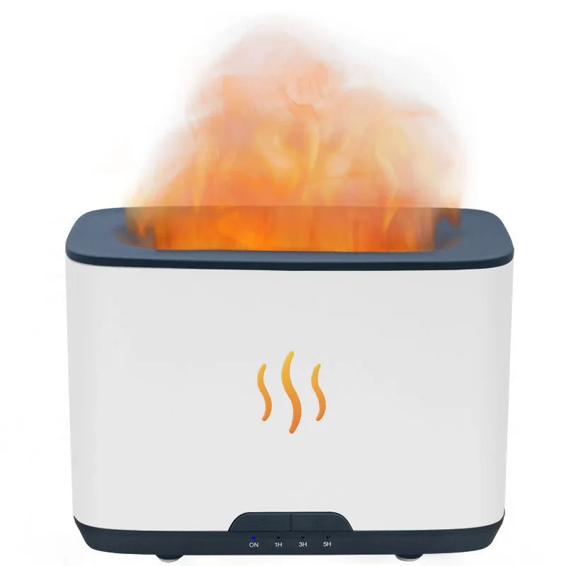 New Flame white 300ml square USB ultrasonic desktop humidifier on table