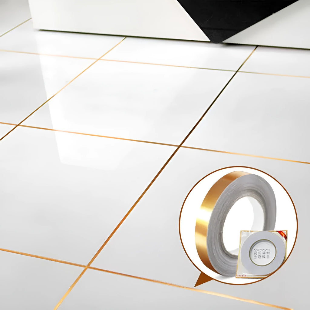 Gold foil tape sticker 50 metre roll for sealing tile floor gaps