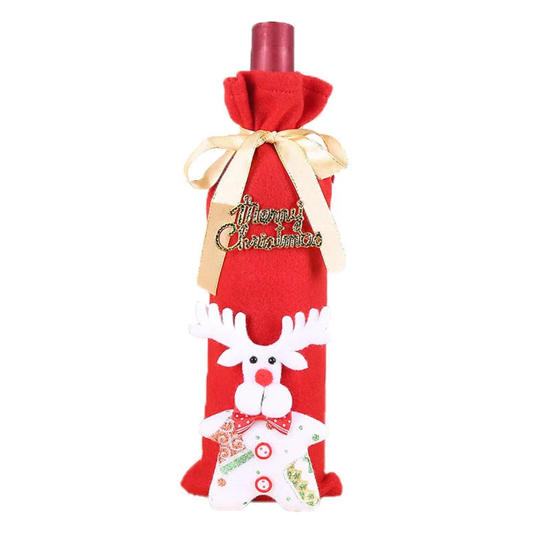 Festive Christmas wine bottle socks in vibrant holiday designs