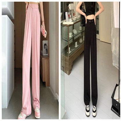 Women's high waist loose drape suit wide leg pants in various colours