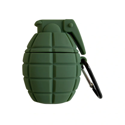 Cartoon silicone protective case for AirPods in black or green, soft material, 6.5cm length, drop-resistant cover