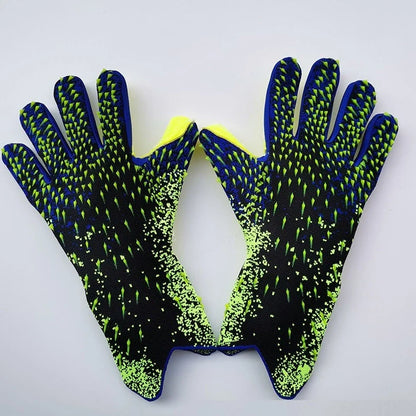 Children's football goalkeeper gloves with rubber palms in red, green, black, or orange colours