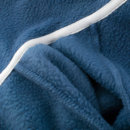 Children's army blue fleece jacket with full-length zipper in six sizes from 90cm to 140cm