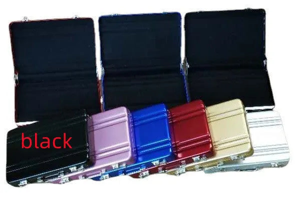 Aluminium alloy metal card holder in multiple colours showing slim 16mm profile