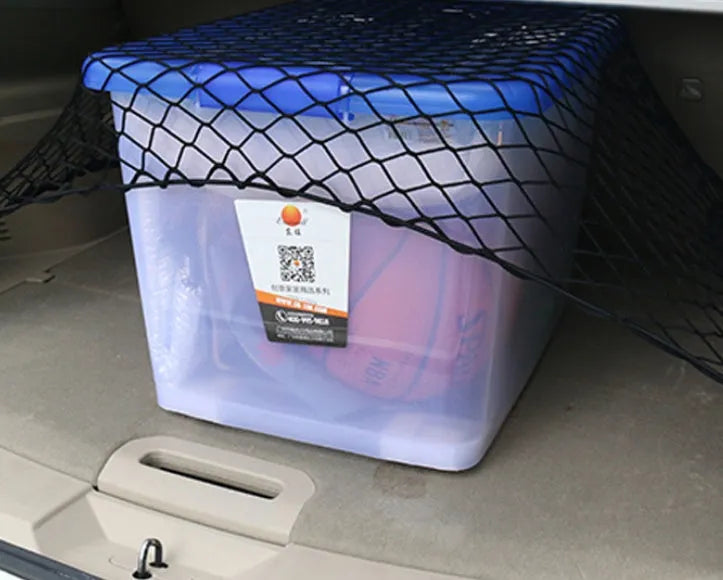 Extra large car trunk net bag made of polyester for off-road vehicle cargo restraint