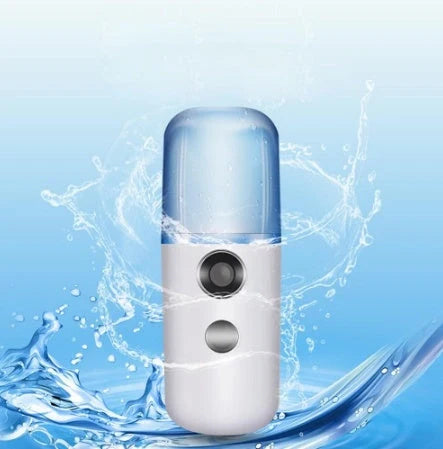 Compact portable nanospray humidifier for deep skin hydration in various colors