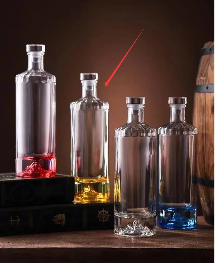 One-pound thickened crystal glass fruit wine bottle 500ml in transparent colour for home brewing