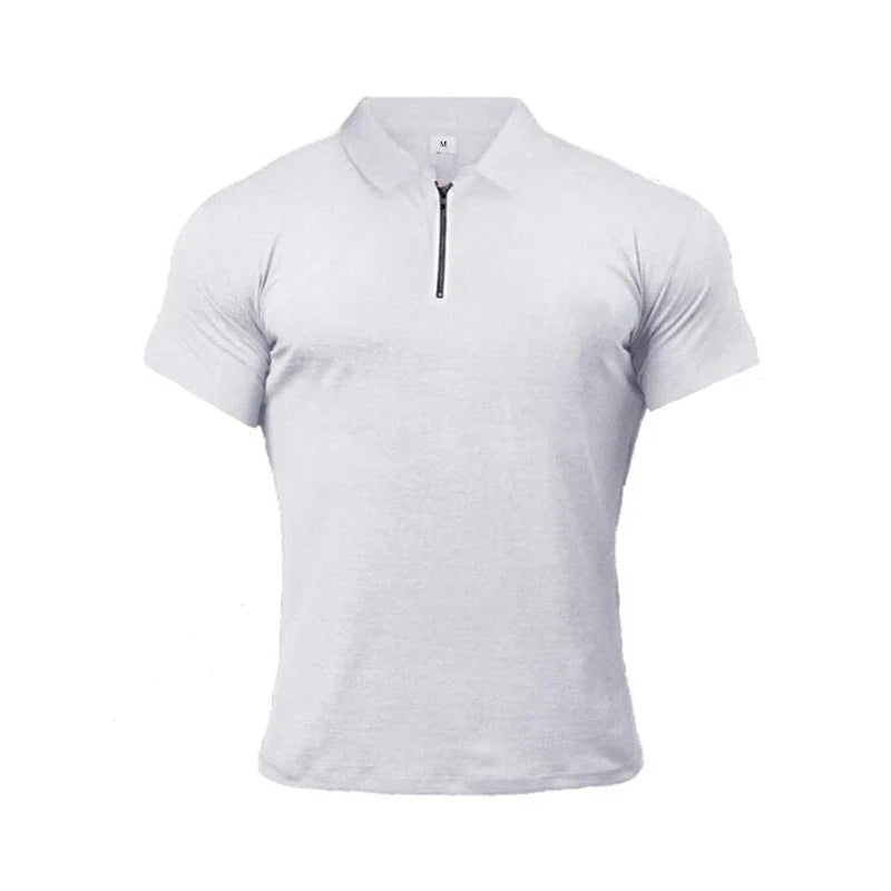 Men's slim fit cotton polo shirt for summer sports in various colours