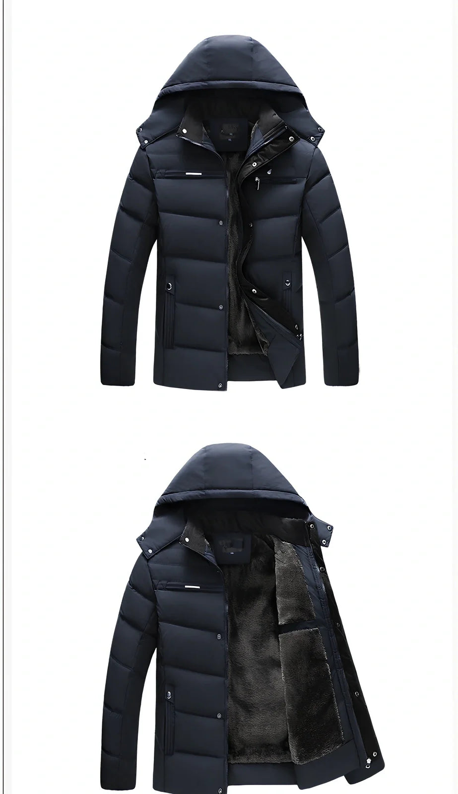 Cotton blend cardigan with rayon filler in black, green, or navy blue for men and women