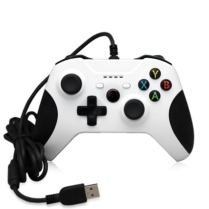 Black wired USB controller for Xbox One and PC with 2M cable and analog triggers, plug-and-play compatible
