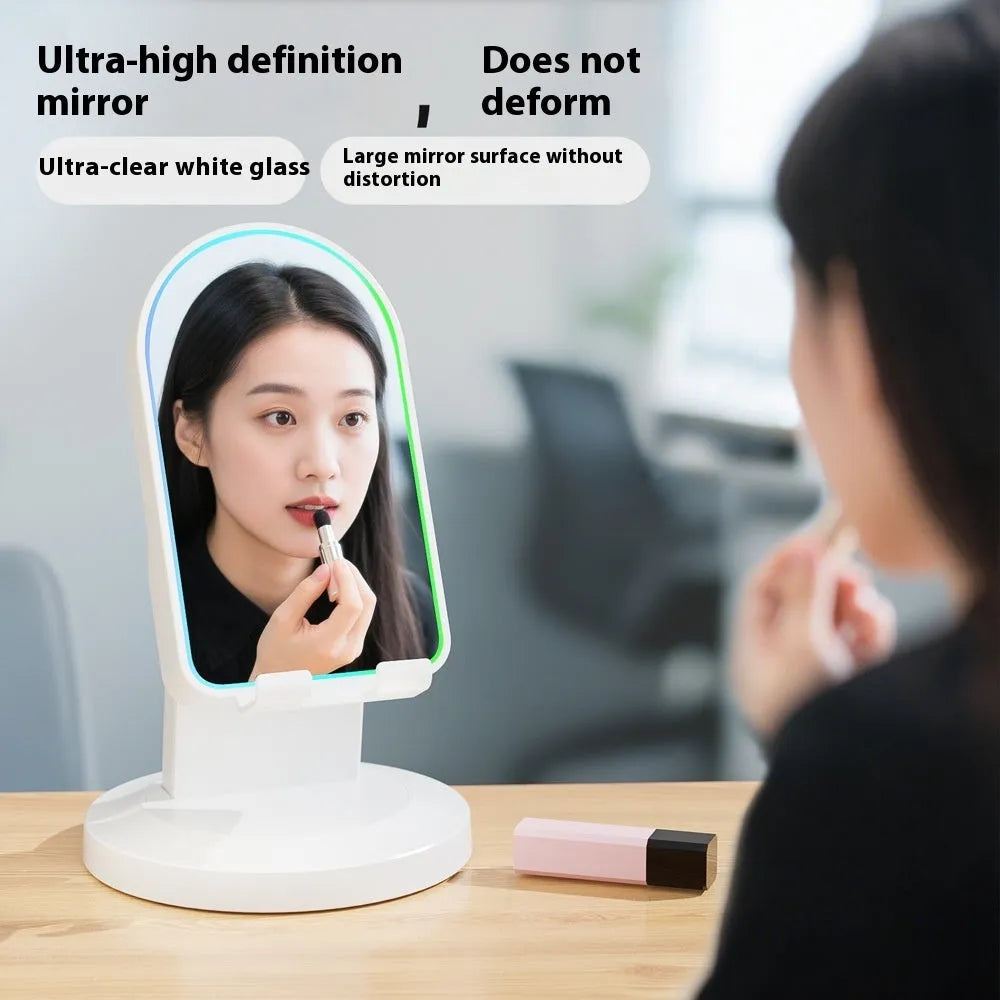 Three-in-one wireless induction speaker Bluetooth speaker bracket in black mirror style with phone holder and built-in battery