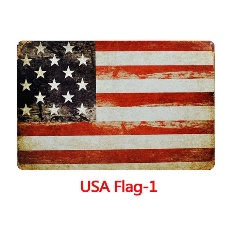 Retro tin painting wall decoration with American retro style, dimensions 30cm x 20cm x 0.9cm