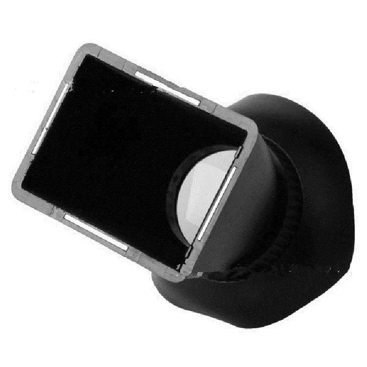 Black camera LCD viewfinder with magnification lens and magnetic mount for DSLR and mirrorless cameras.