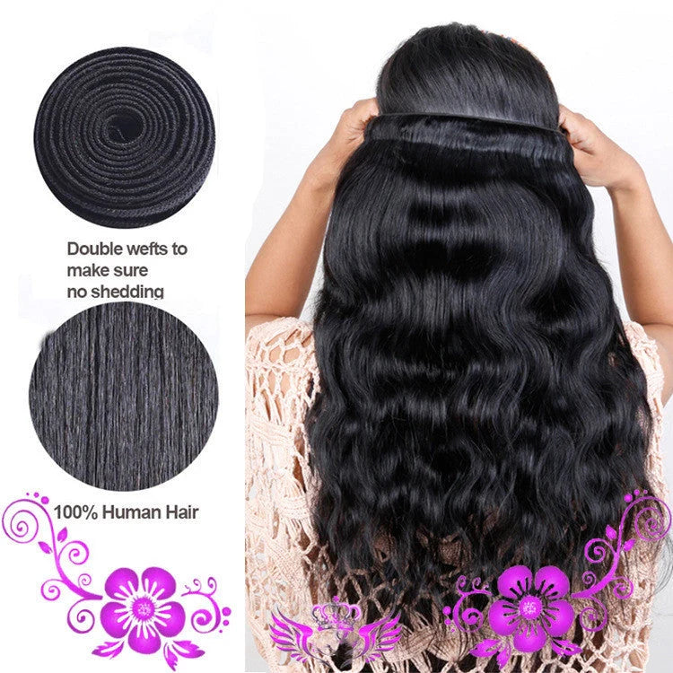Premium Peruvian Virgin Body Wave Human Hair Extensions for a natural, voluminous look