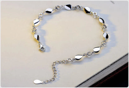 Diamond-encrusted 925 sterling silver bracelet with adjustable chain and AAA+ zircon stones