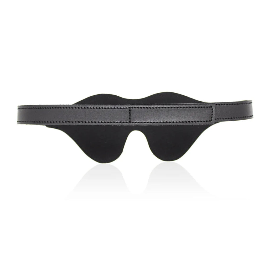 Women's leather eye mask with metal studs and adjustable Velcro strap in five colour options