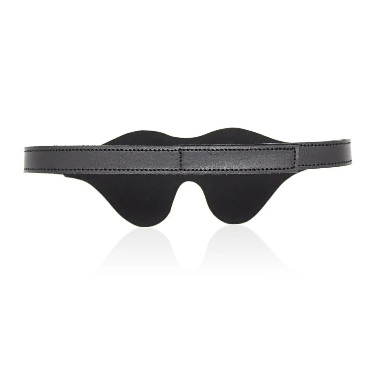 Women's leather eye mask with metal studs and adjustable Velcro strap in five colour options