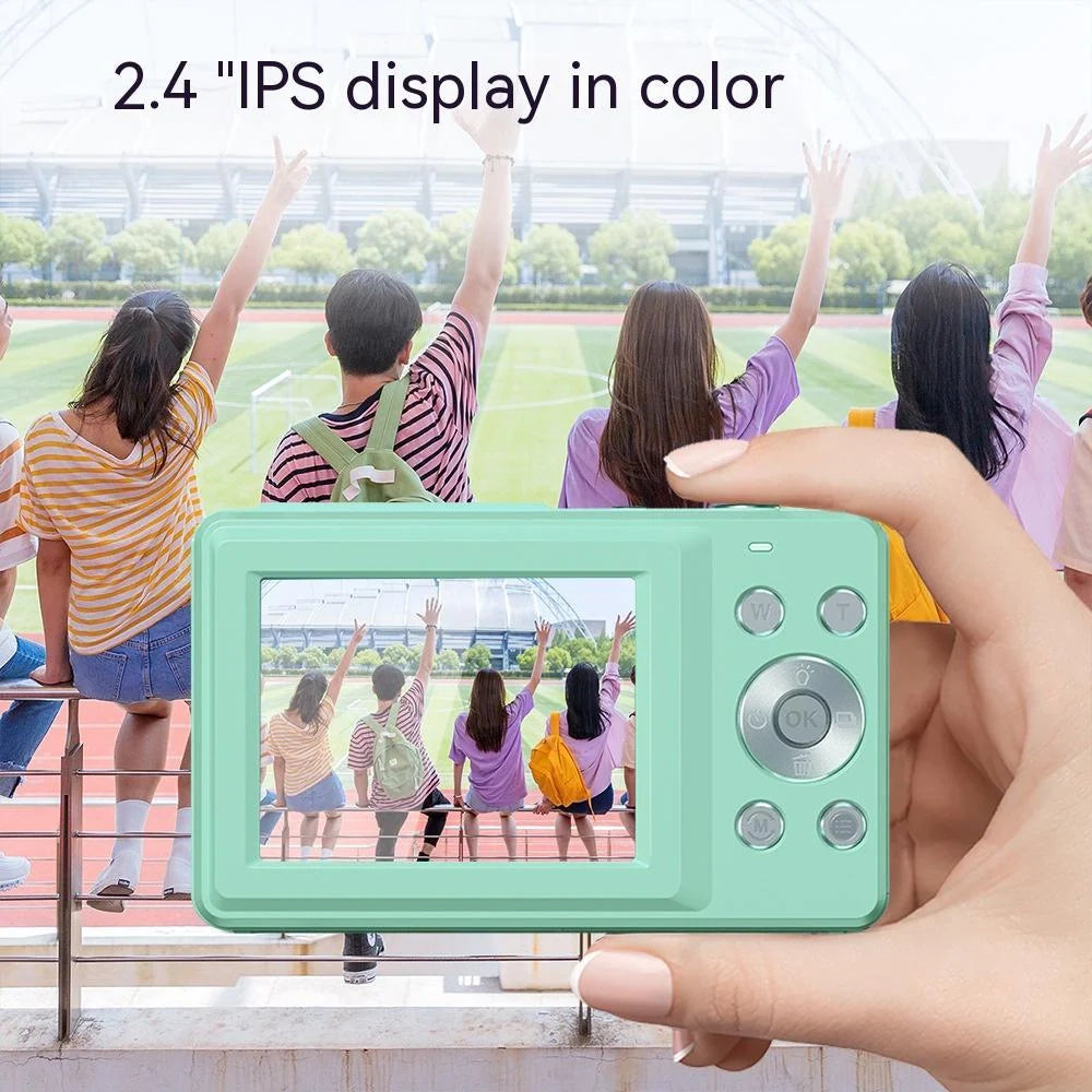 Children's mini digital camera capturing high-quality 44MP photos and 1080P videos