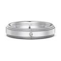 S925 sterling silver couple rings geometric design electroplated finish platinum colour side view