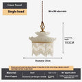 Copper and glass chandelier with tassel droplight for dining room or hallway