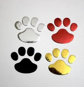 PVC car sticker with hand-shaped dog footprints design in multiple colours for vehicle bumpers