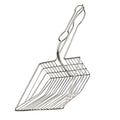 Large metal instantaneous filter cat litter shovel with plated finish and PVC handle for pet waste removal