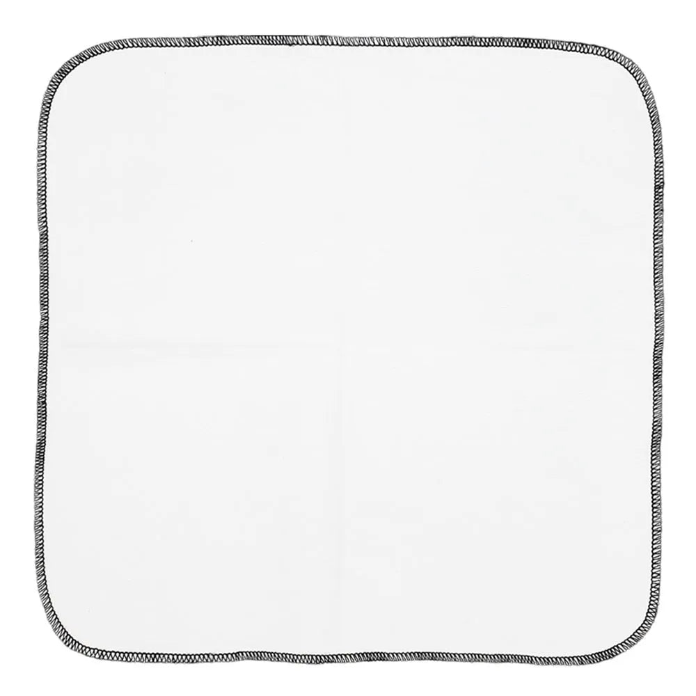 Cotton cleaning and polishing cloth 13 x 50 cm for shoe care, light colour, on a wooden surface