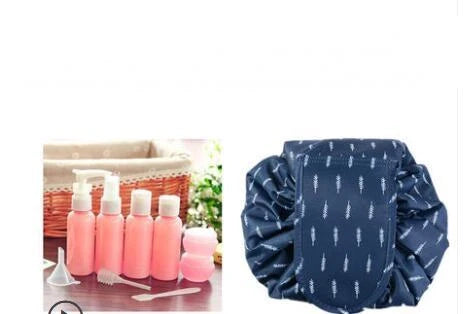 Animal print large capacity drawstring cosmetic storage bag with waterproof oxford cloth