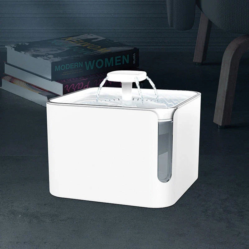 A 3L automatic USB-powered pet water fountain with 360-degree circulating filtration, designed to keep your cat or dog's water fresh and clean.