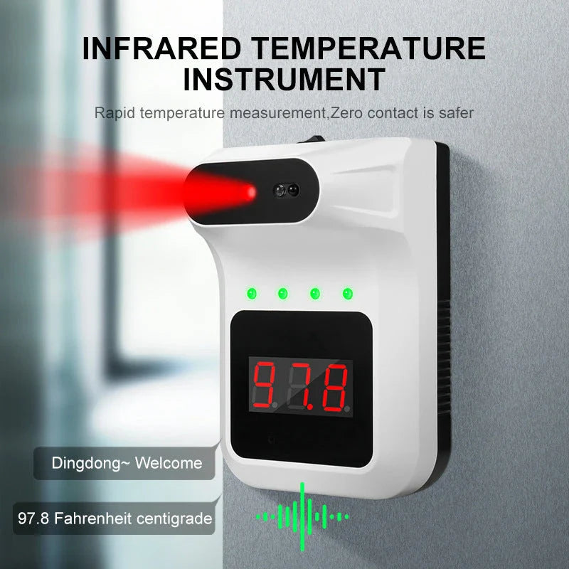Wall-mounted Thermometer Alarm Thermometer with LED display and non-contact measurement