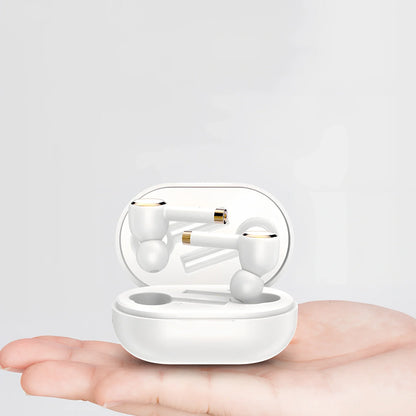 Smart noise cancelling wireless headphones in black with charging case and silicone ear tips