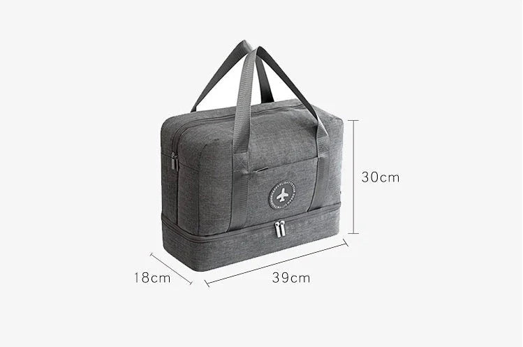Waterproof multifunctional shoe bag in various colours with laminated zipper pockets