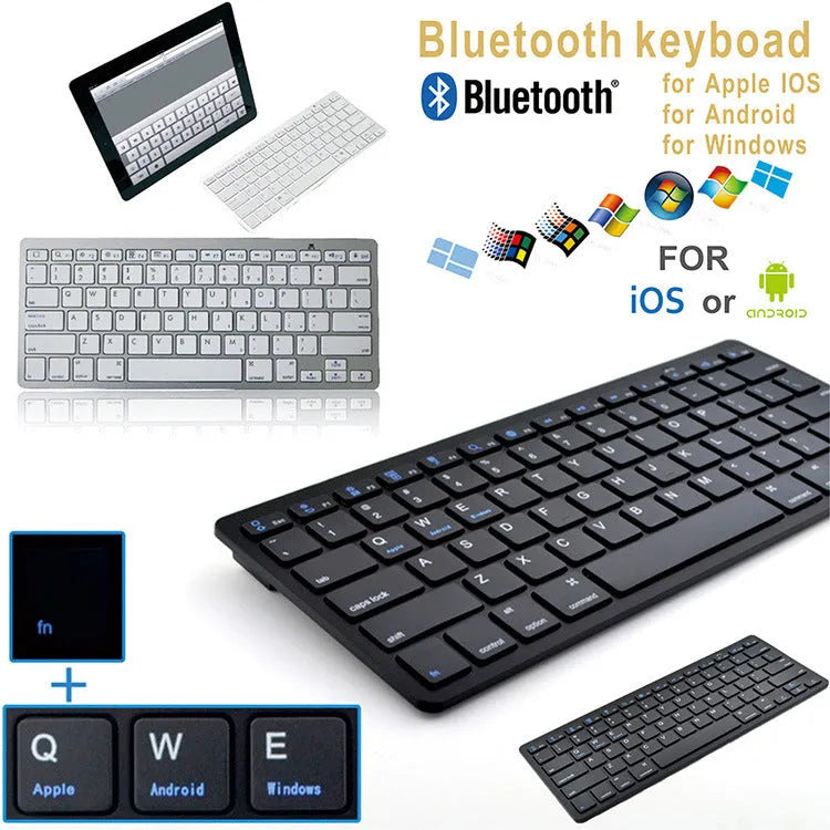 Universal Bluetooth keyboard 78 keys black with scissor mechanism for iPhone iPad Mac Android