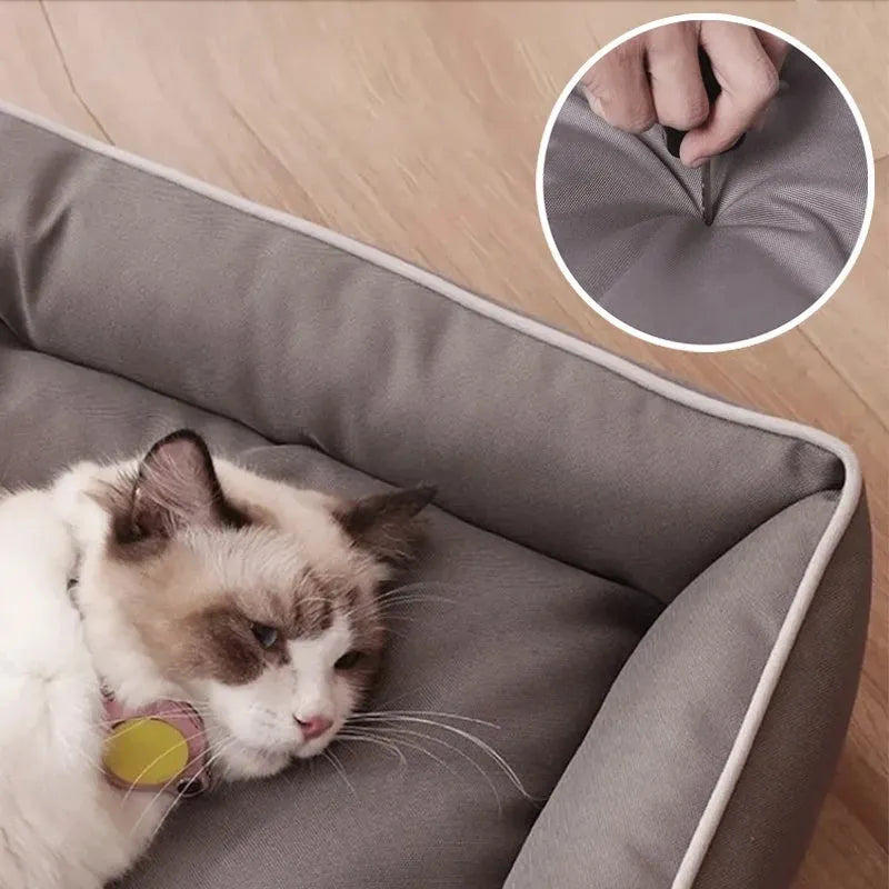 Scratch-resistant waterproof dog sofa bed in grey green blue or red colours with five size options