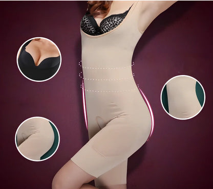 Black nylon women's tummy control bodysuit with U-neck and lace briefs for abdomen and hip shaping, sizes S-3XL