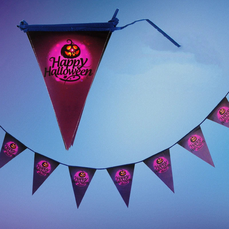 Halloween paper banner with ghost, pumpkin, and witch designs, 2.5 metres long