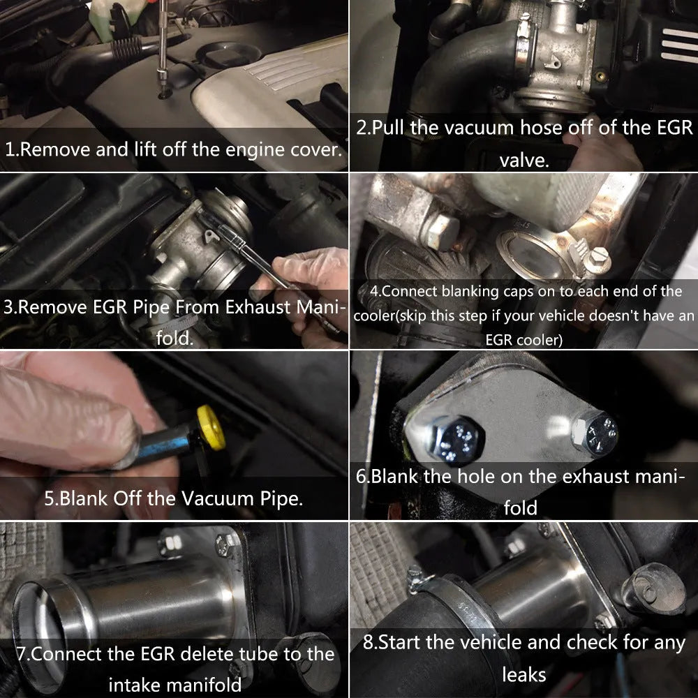 BMW E46 diesel EGR removal kit with blanking plates and connection components