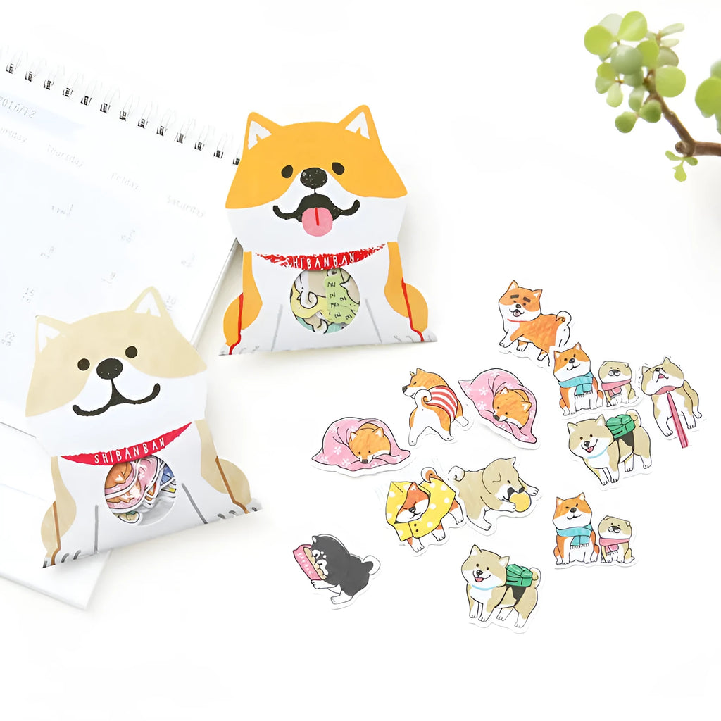 Dog sticker pack with irregular shapes in multiple colours including 78491, black, light brown and orange