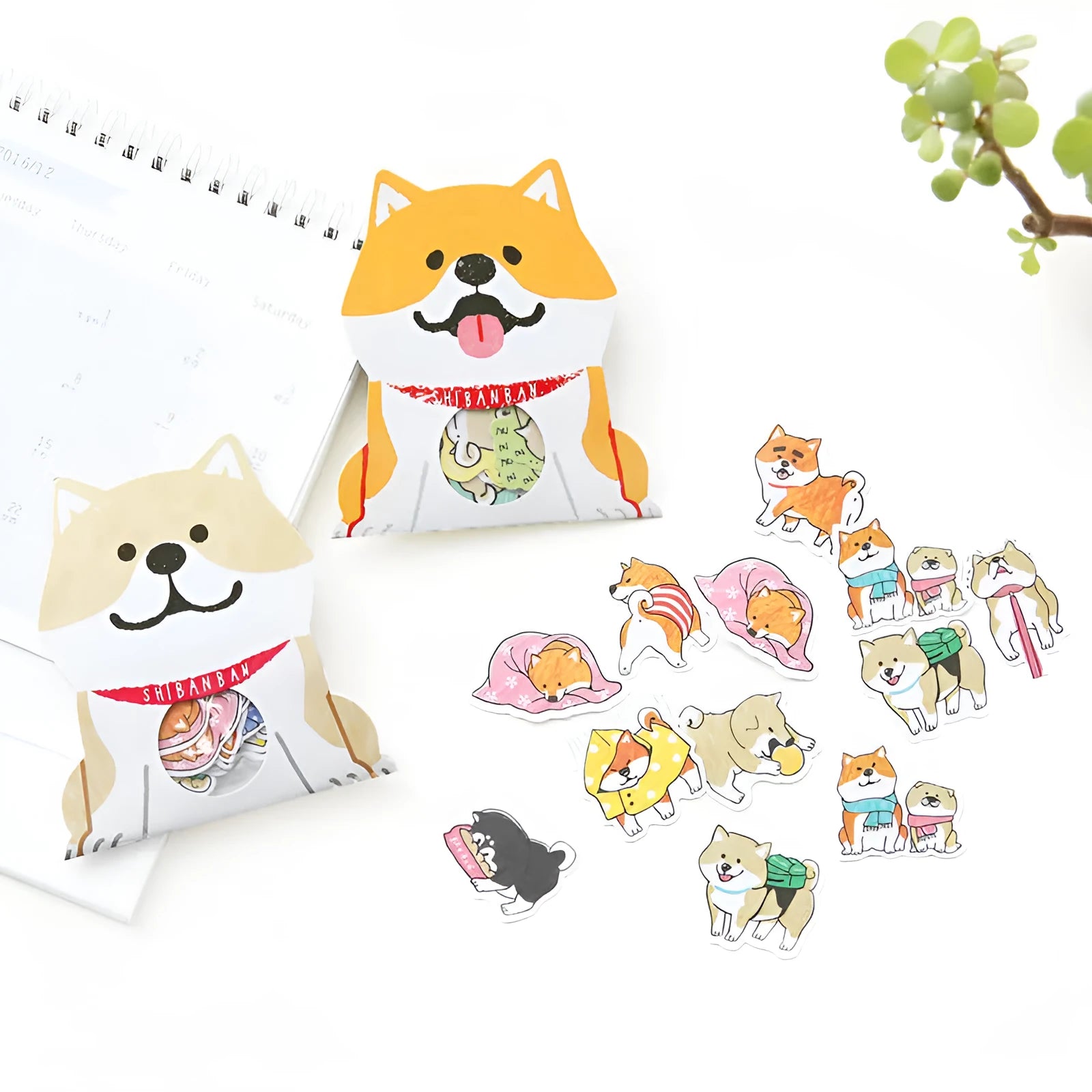 Dog sticker pack with irregular shapes in multiple colours including 78491, black, light brown and orange