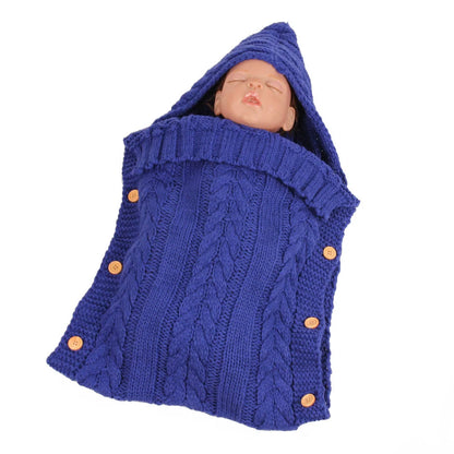 Newborn knit sleeping bag in various colours, soft and breathable for autumn and winter