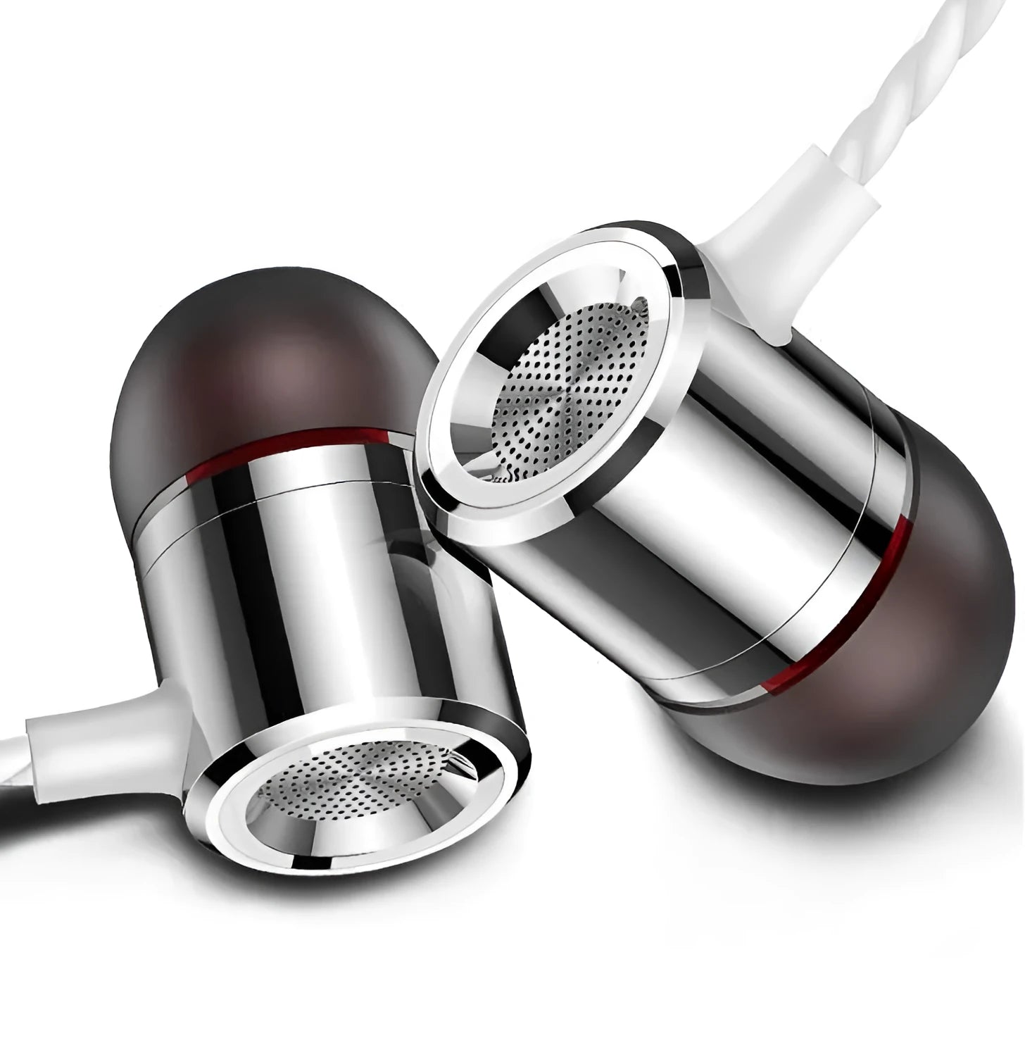 Fanbiya S1 metal in-ear earphones with ear hook design in black, gold, rose gold, or silver.