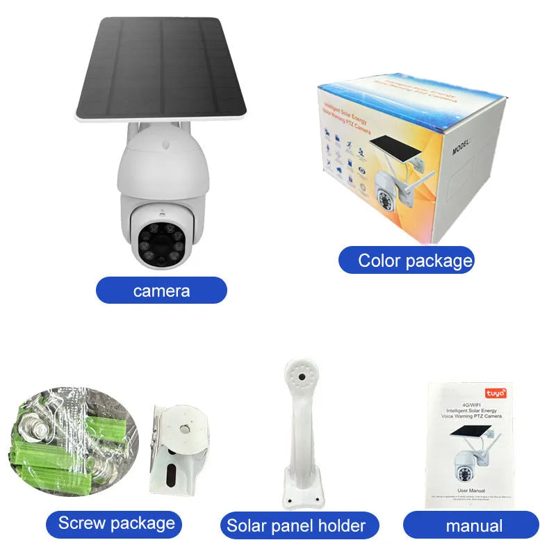 Graffiti solar surveillance camera outdoor IP66 waterproof 4G 2-inch ball camera