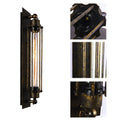 Refined retro industrial style iron devil island flute wall lamp in black finish with American style design