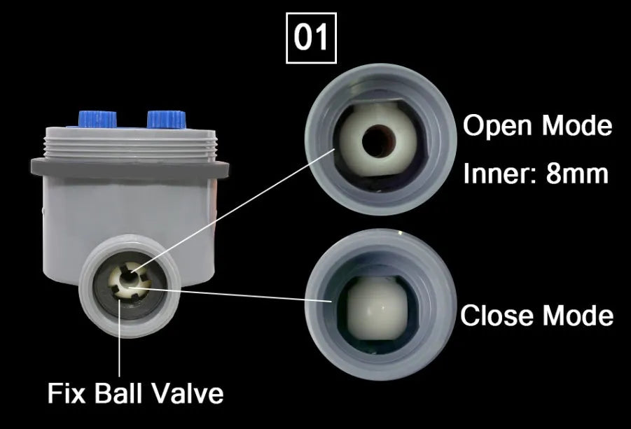 Automatic battery-powered watering timer for garden hose with 3/4 inch thread connection.