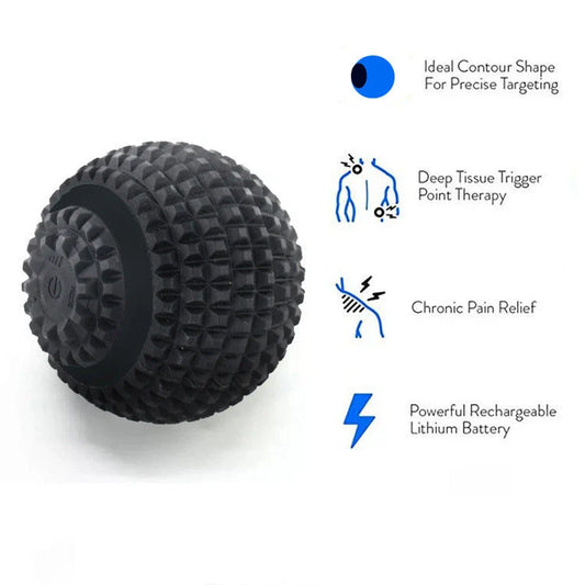 Four-Speed Electric Massage Ball in black, blue, and pink for muscle recovery