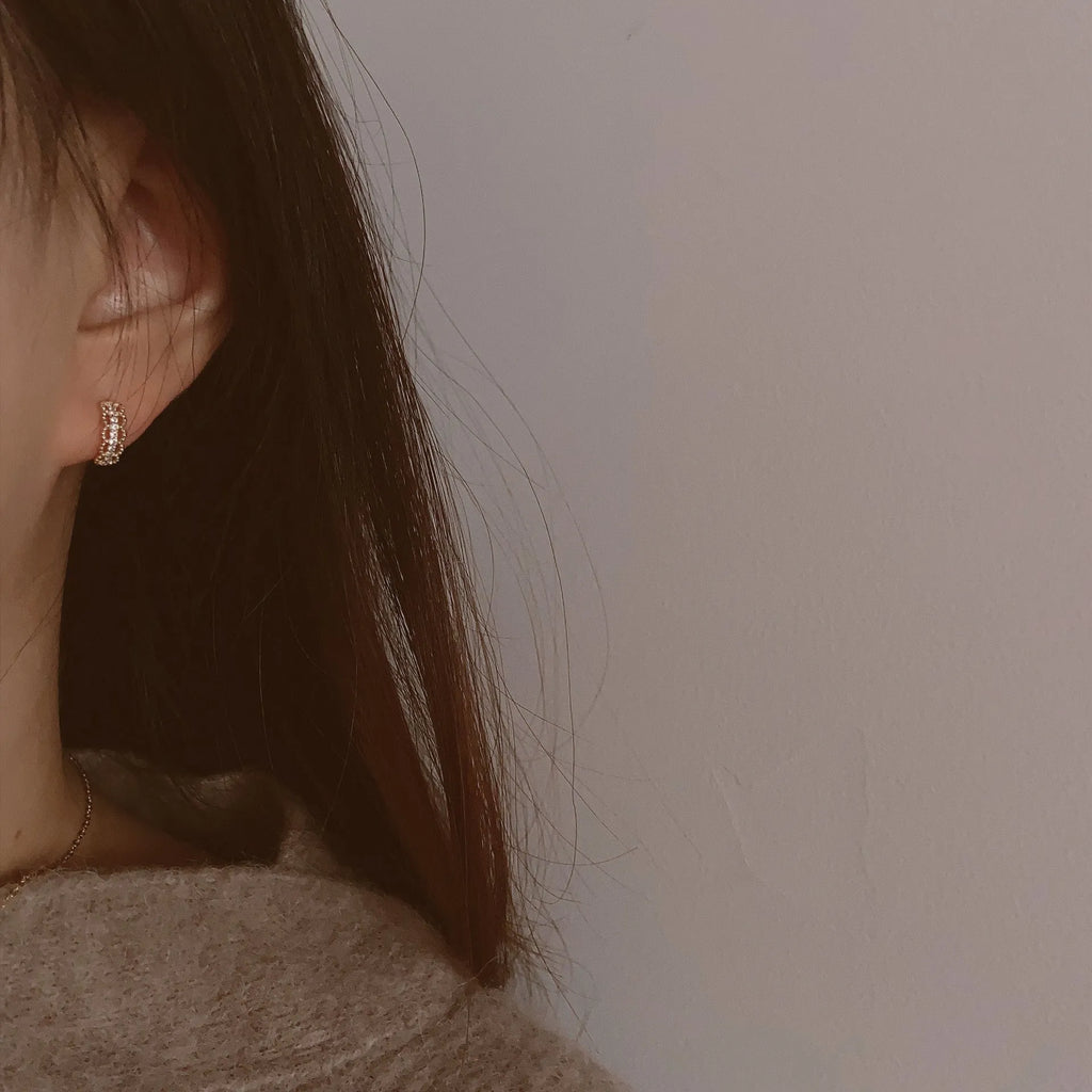 Small silver lace clip earrings with gold or platinum electroplated finish for women
