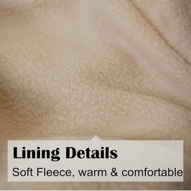 Red stretch printed two-legged dog clothes with cotton outer and fleece lining, shown on a dog